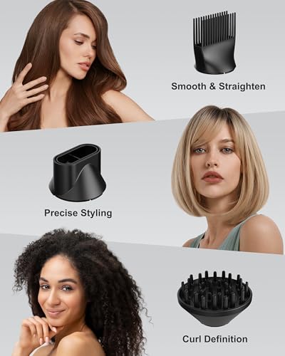 ANNLARY Hair Dryer with Comb, ANNLARY 1800W Blow Dryer with Diffuser for