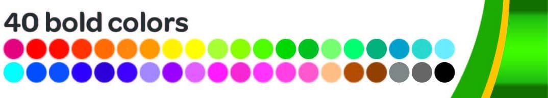 Crayola Ultra Clean Washable Markers (40ct), Broad Line Colored Markers for