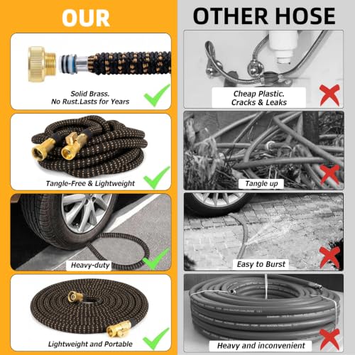 100 ft Expandable Garden Hose, Lightweight Expanding Water Hose with 10