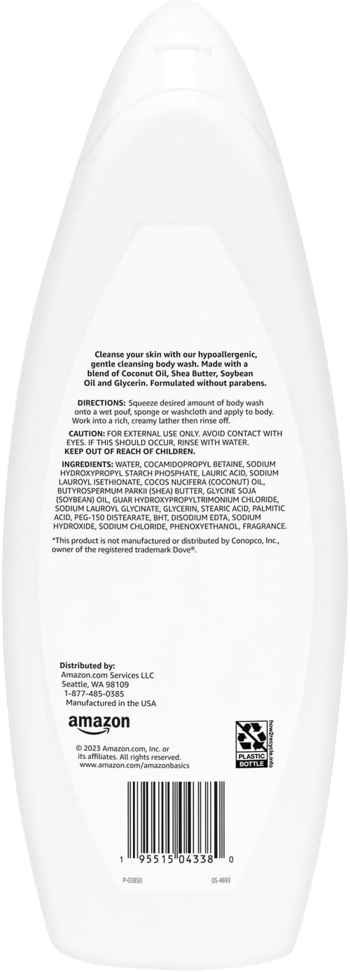 Amazon Basics Hypoallergenic Body Wash for Sensitive Skin, Creamy Lather