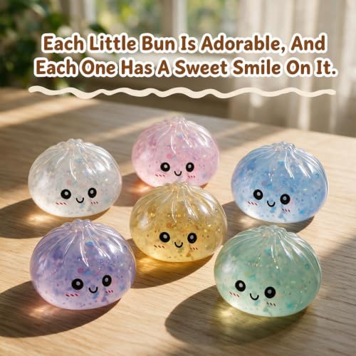4PCS Dumpling Squeeze Toys, Squishy Mystery Box, Relief for Desk Decor,Cute