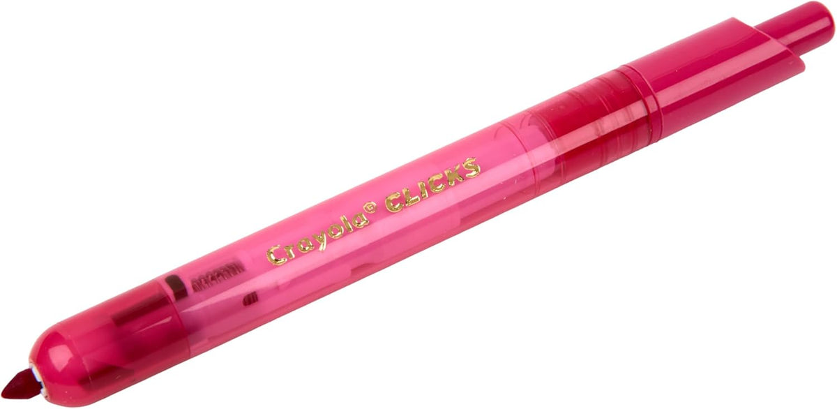 Crayola Clicks Retractable Tip Markers (10ct), Washable Cone Tip Art Marker