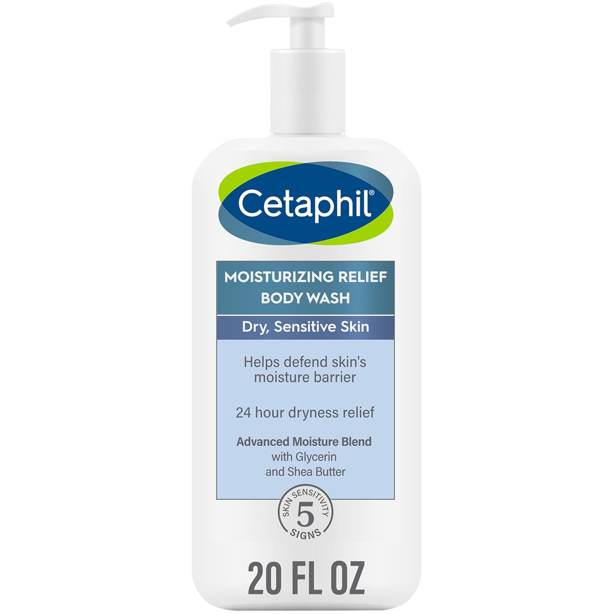 Cetaphil Body Wash, Moisturizing Relief Body Wash for Sensitive Skin, Creamy