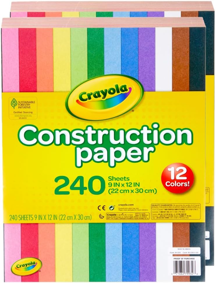Crayola Construction Paper Bulk Pack (480 Sheets) ‰ÛÒ 10 Assorted Colors