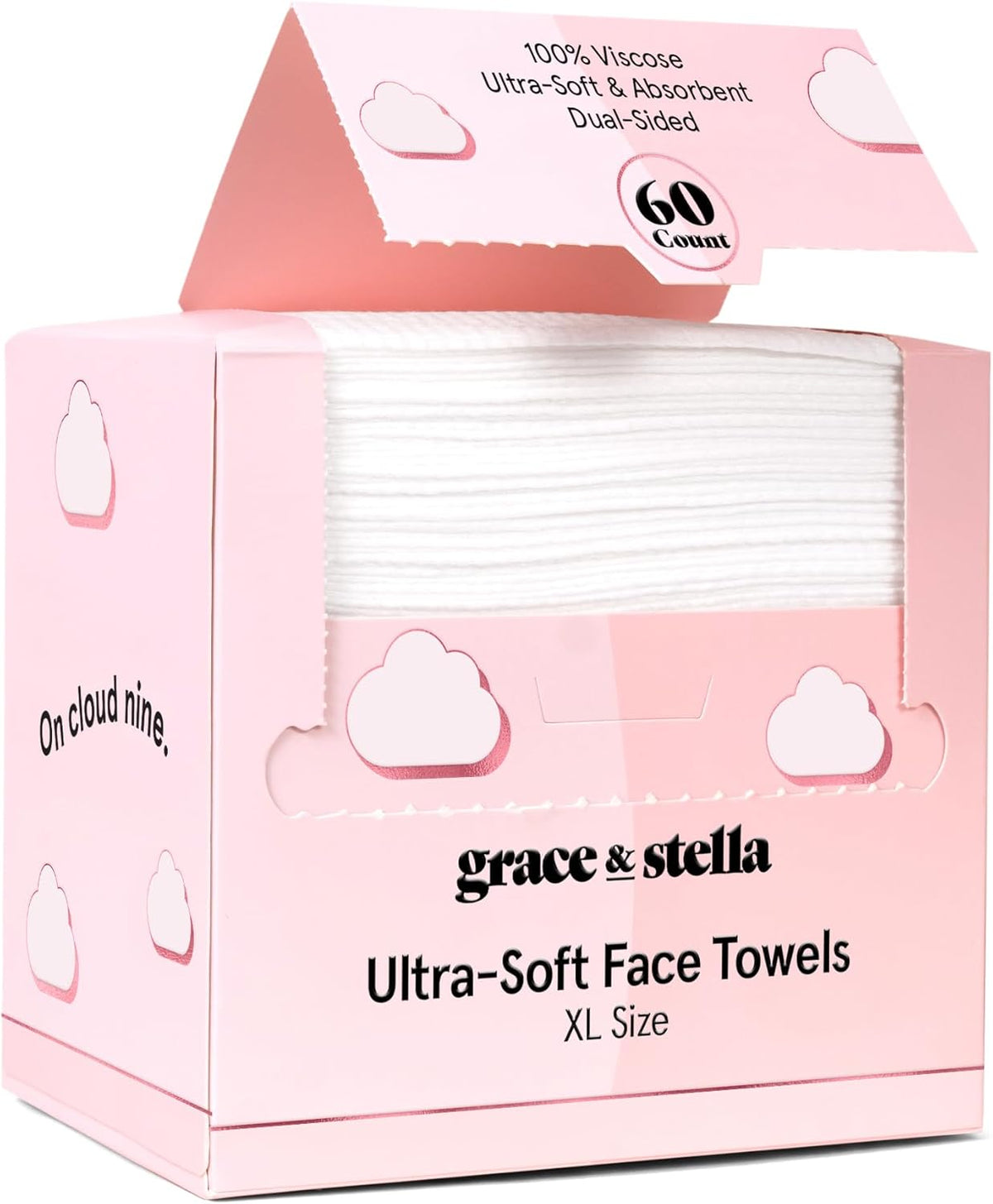 grace & stella Face Towels Disposable - Travel Essentials - Ultra-Soft &