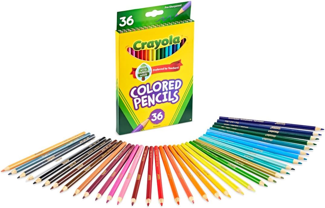 Crayola Colored Pencils (36ct), Kids Pencil Set, Pre-Sharpened Coloring Book