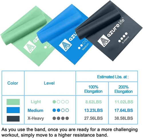 A AZURELIFE Resistance Bands,Professional Long Non-Latex Elastic Stretch