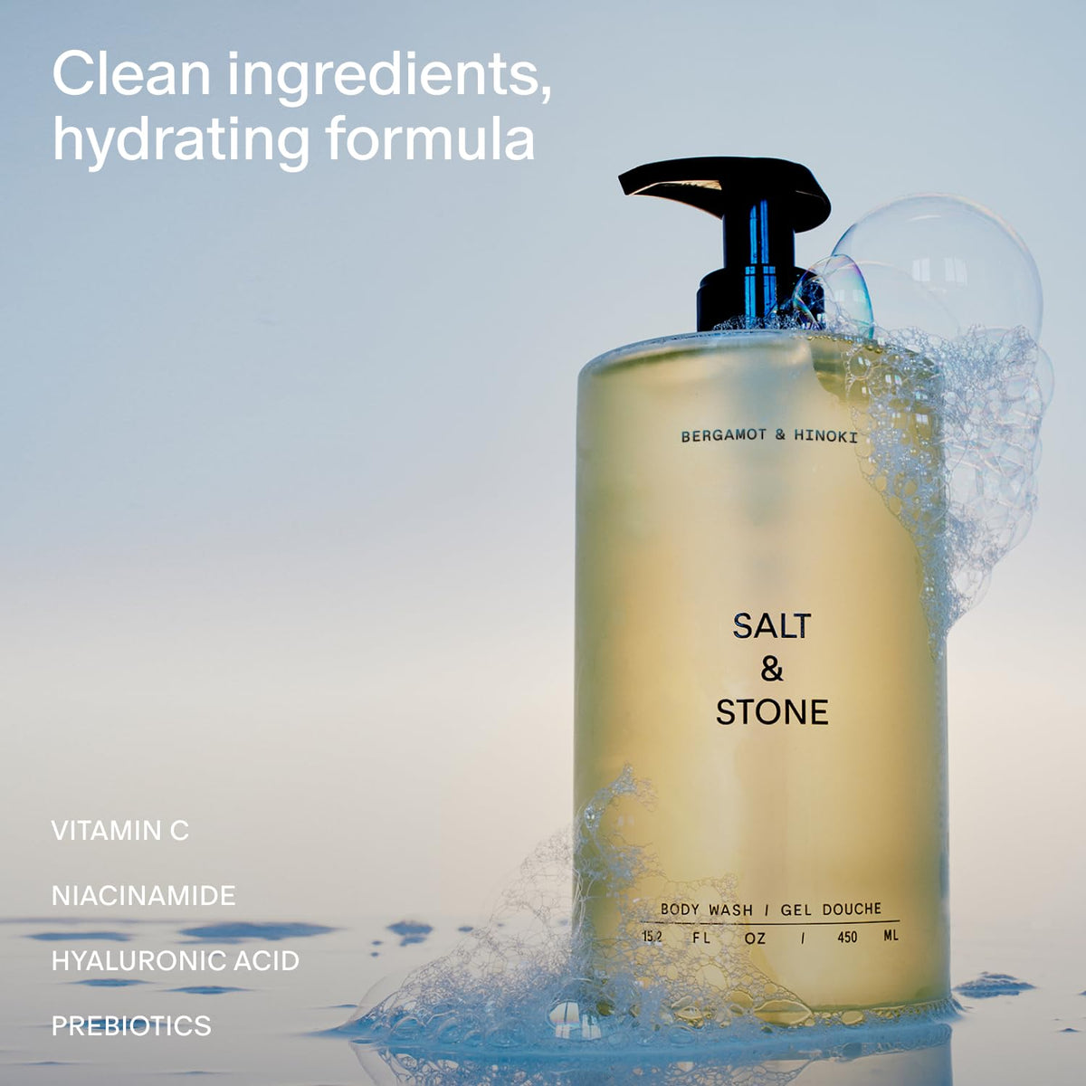 Salt & Stone Body Wash with Antioxidants for Deep Moisture