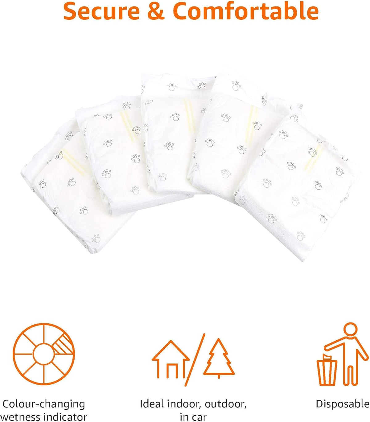 Amazon Basics Absorbent, Leakproof Male Dog Wrap Disposable Diapers with
