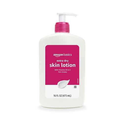 Amazon Basics Body Lotion For Dry Skin with Vitamins B5 & E, Clean Scent, 16