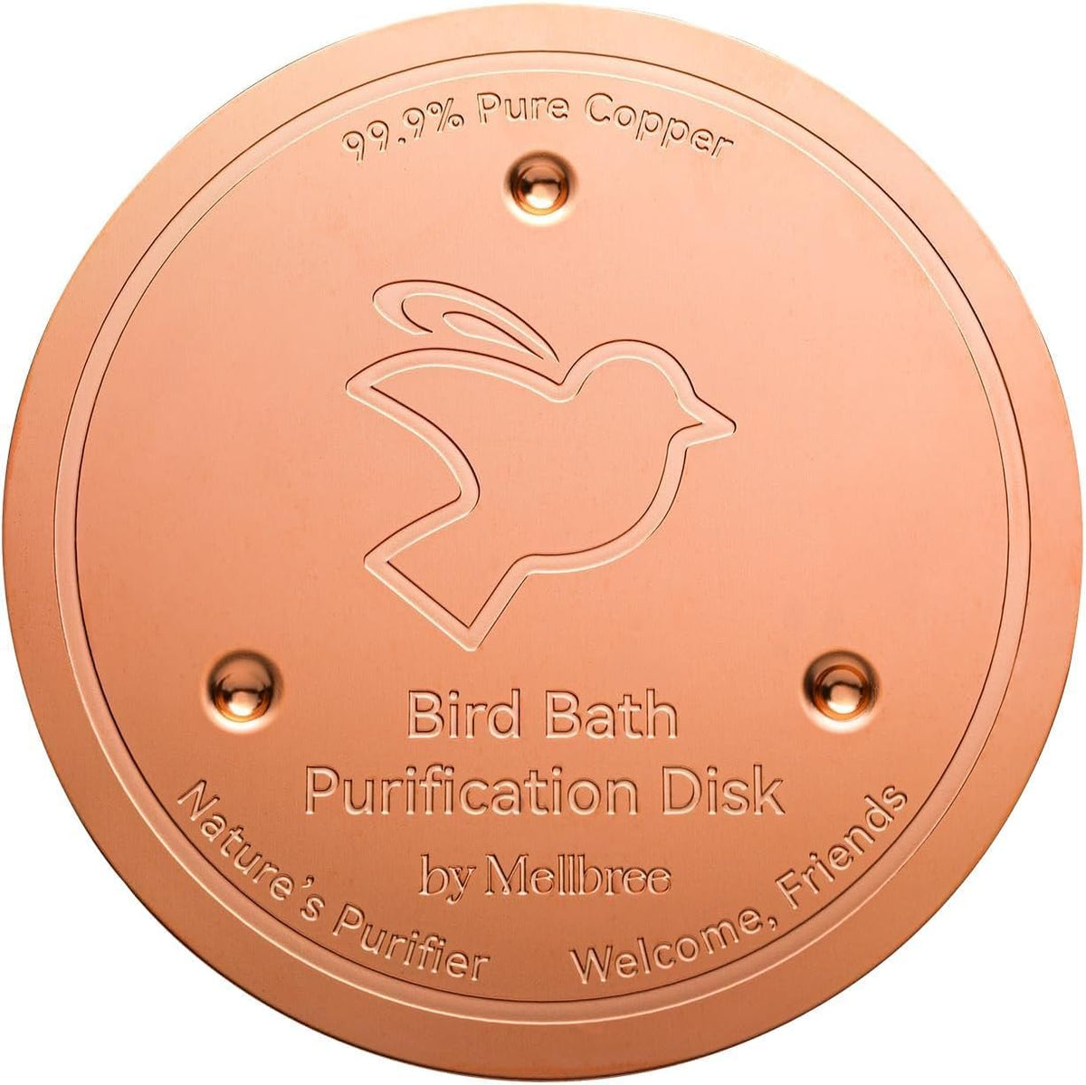 Mellbree Bird Bath Copper Disk, 0.6mm Reinforced 99.99% Pure Copper Cleaning