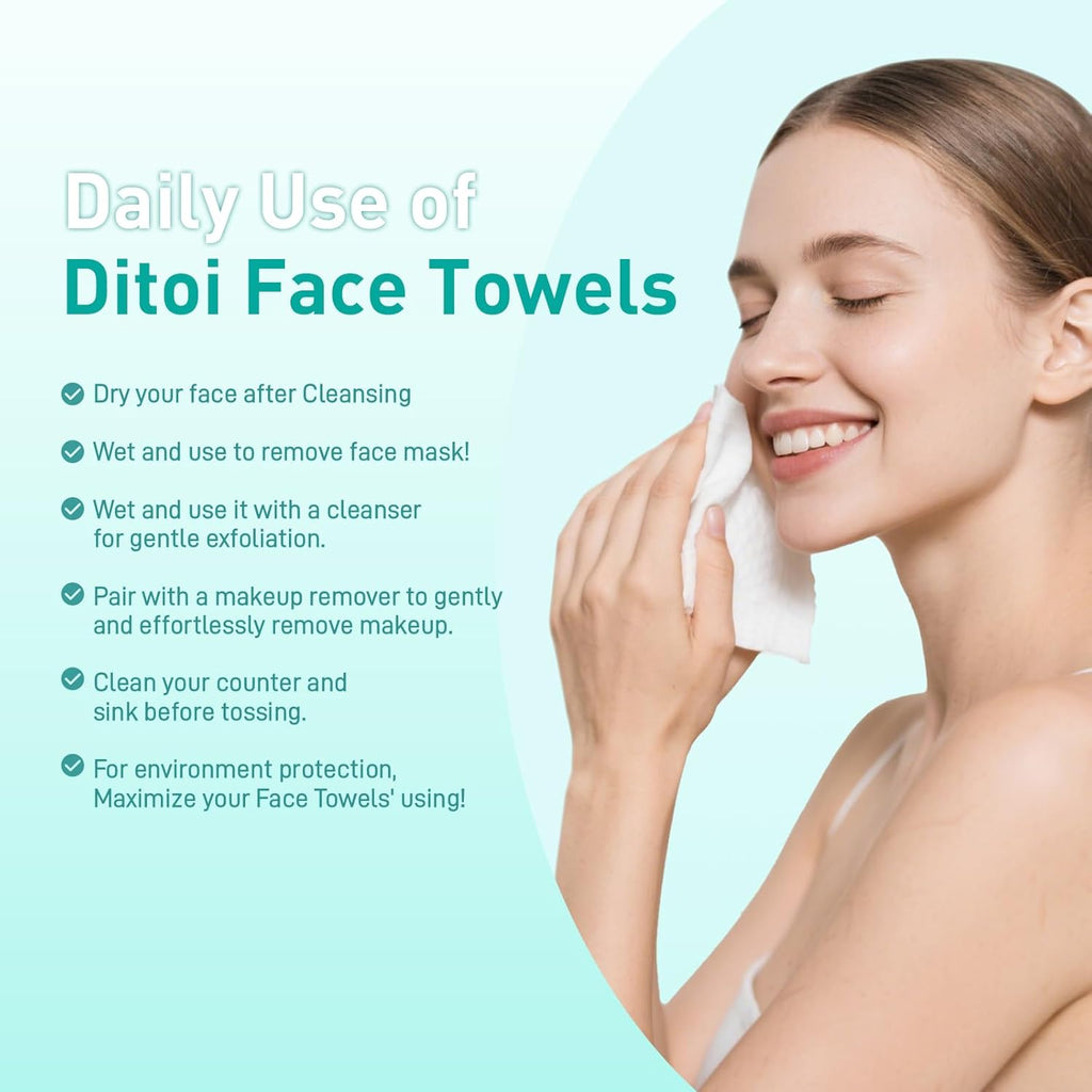 Face Towels, 10"ÌÑ12" Disposable Face Towel, Face Towelettes XL, Ultra Soft