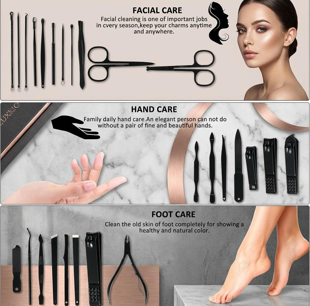 MINKINH Manicure Set Professional Nail Clipper Kit-26 Pieces Stainless Steel