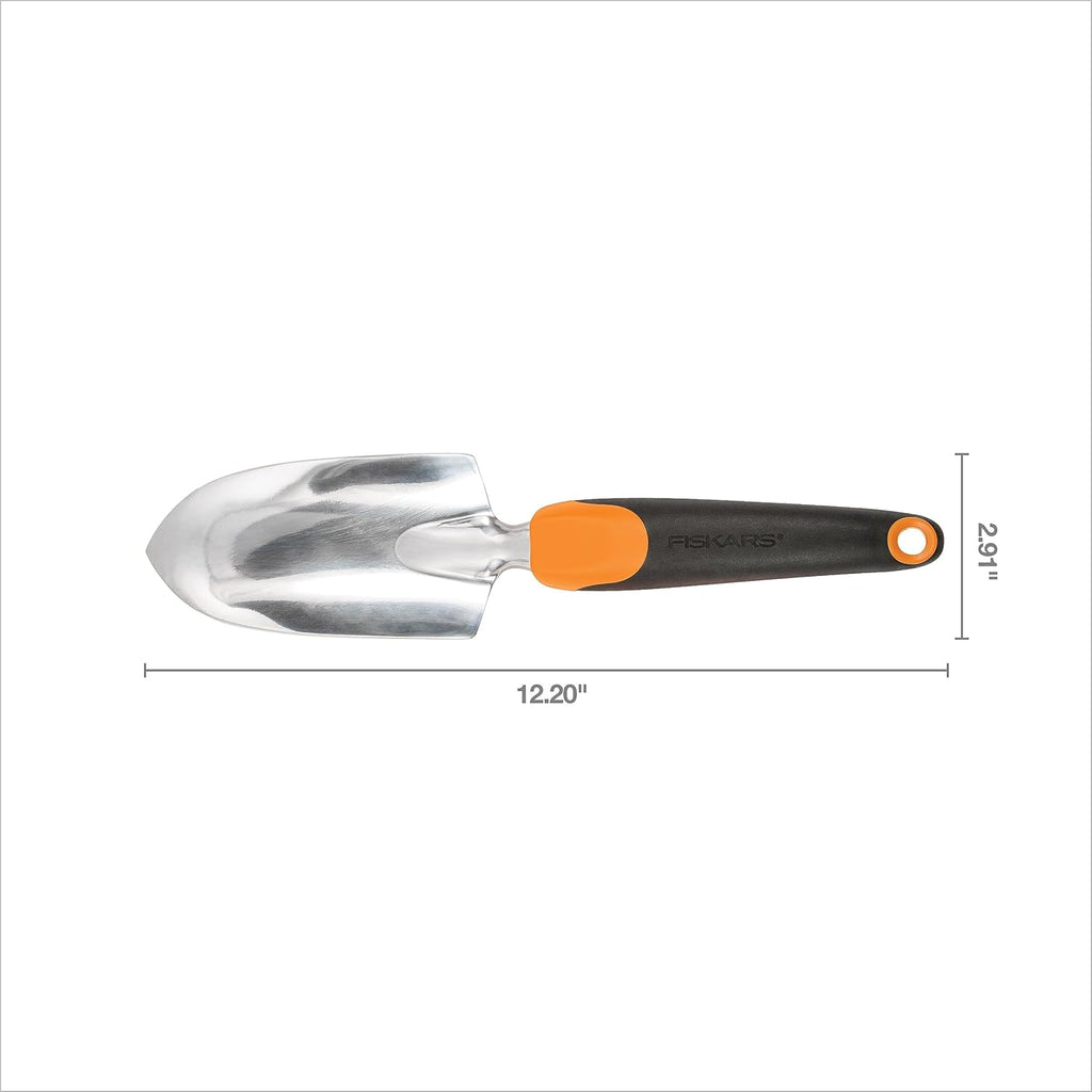 Fiskars Trowel, Heavy Duty Gardening Hand Tool with Hang Hole, For Digging