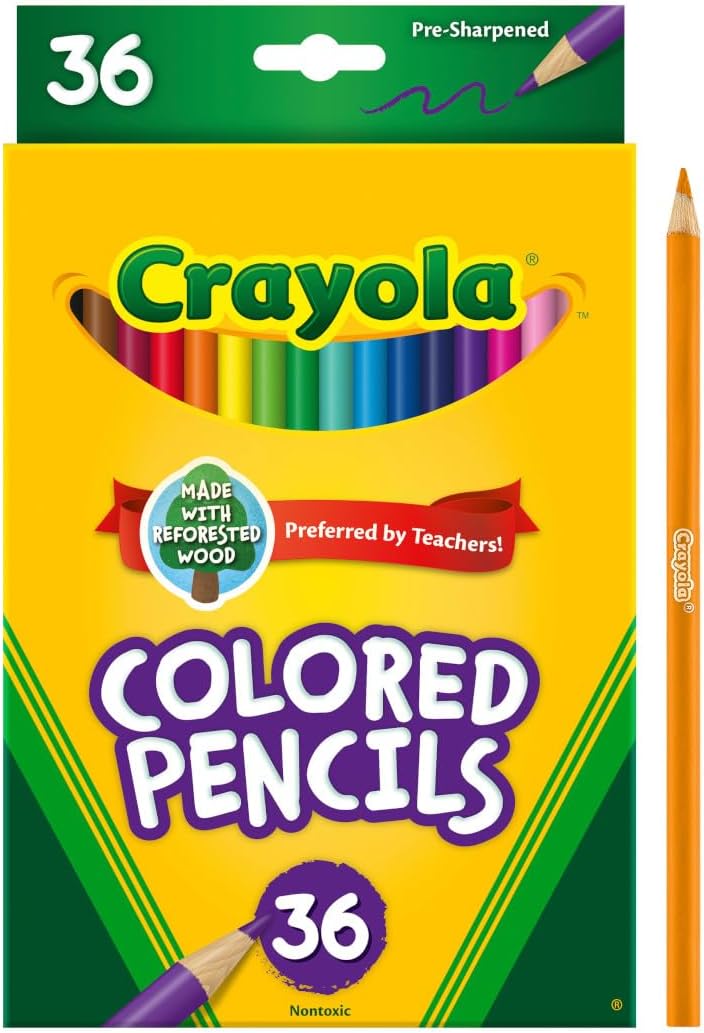 Crayola Colored Pencils (36ct), Kids Pencil Set, Pre-Sharpened Coloring Book