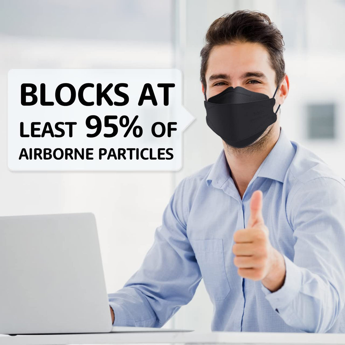 LEVENIS KN95 Face Masks 50 Pack, Breathable Comfortable and Disposable KN95