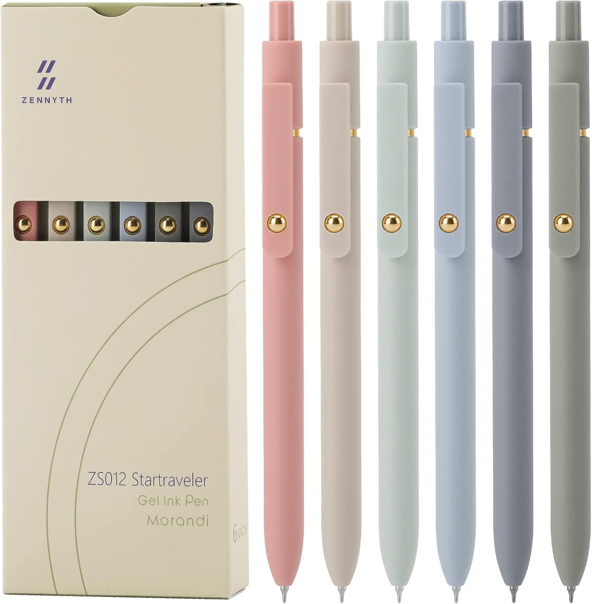 Ddaowanx Gel Pens, 6 Pcs 0.5mm Quick Dry Black Ink Pens Fine Point Smooth