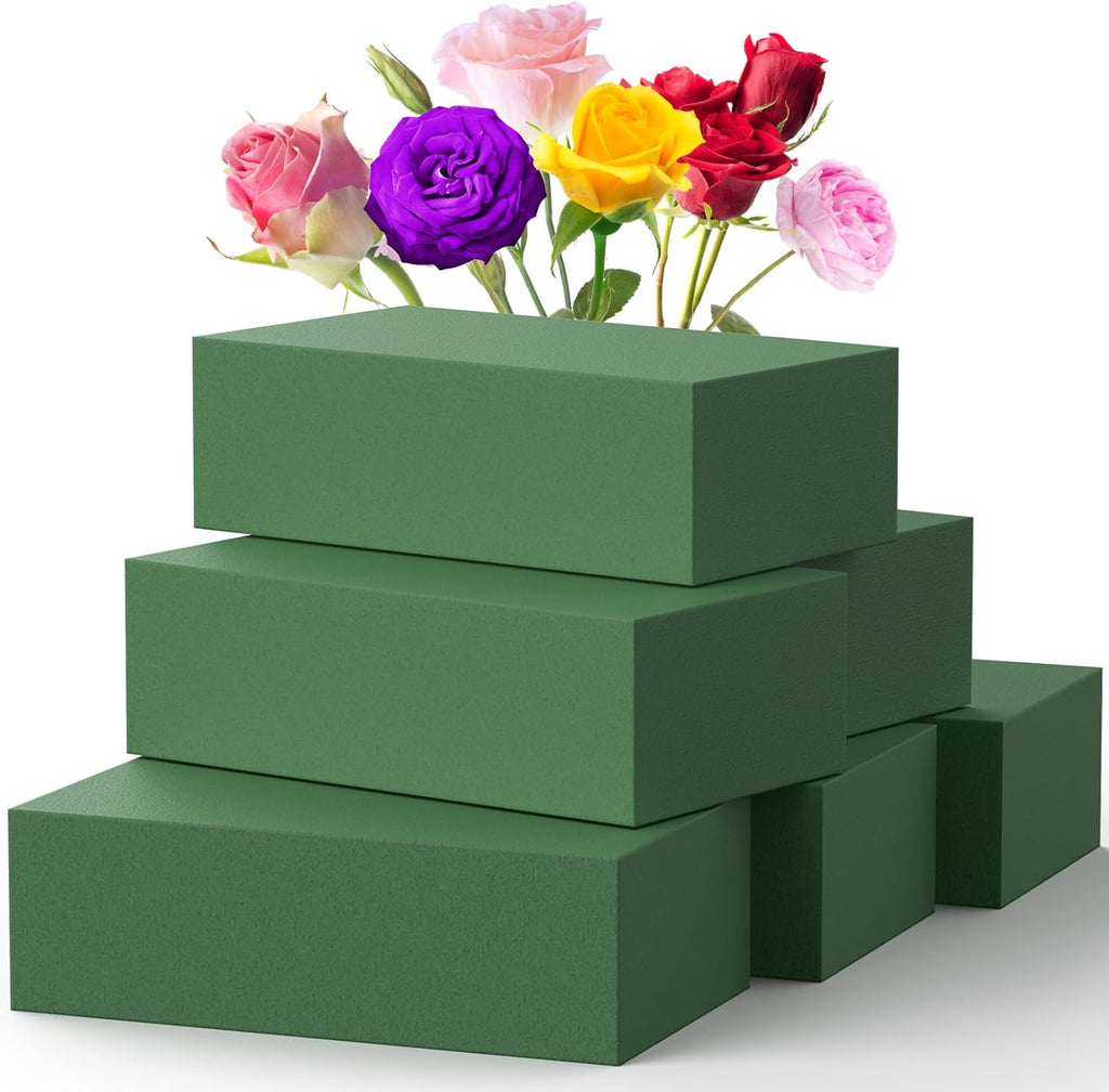 Upgraded 6 Pack Floral Flower Foam Blocks, Green Plant Foam for Flower