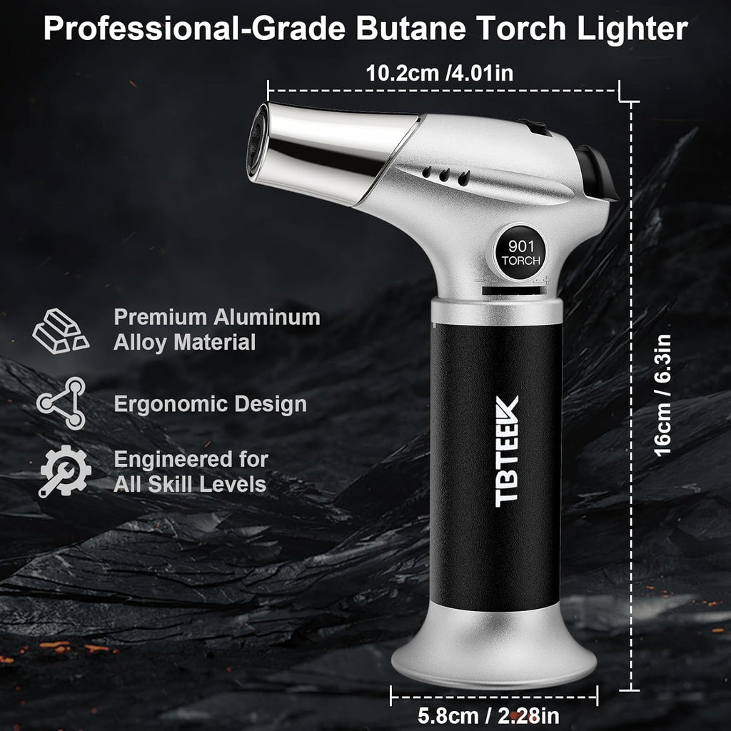 TBTEEK Butane Torch, Kitchen Torch Cooking Torch with Safety Lock &