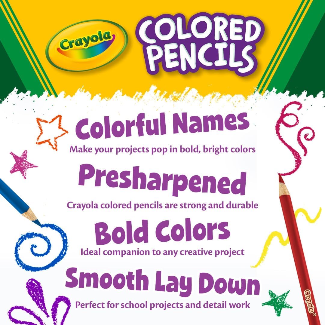 Crayola Colored Pencils (36ct), Kids Pencil Set, Pre-Sharpened Coloring Book