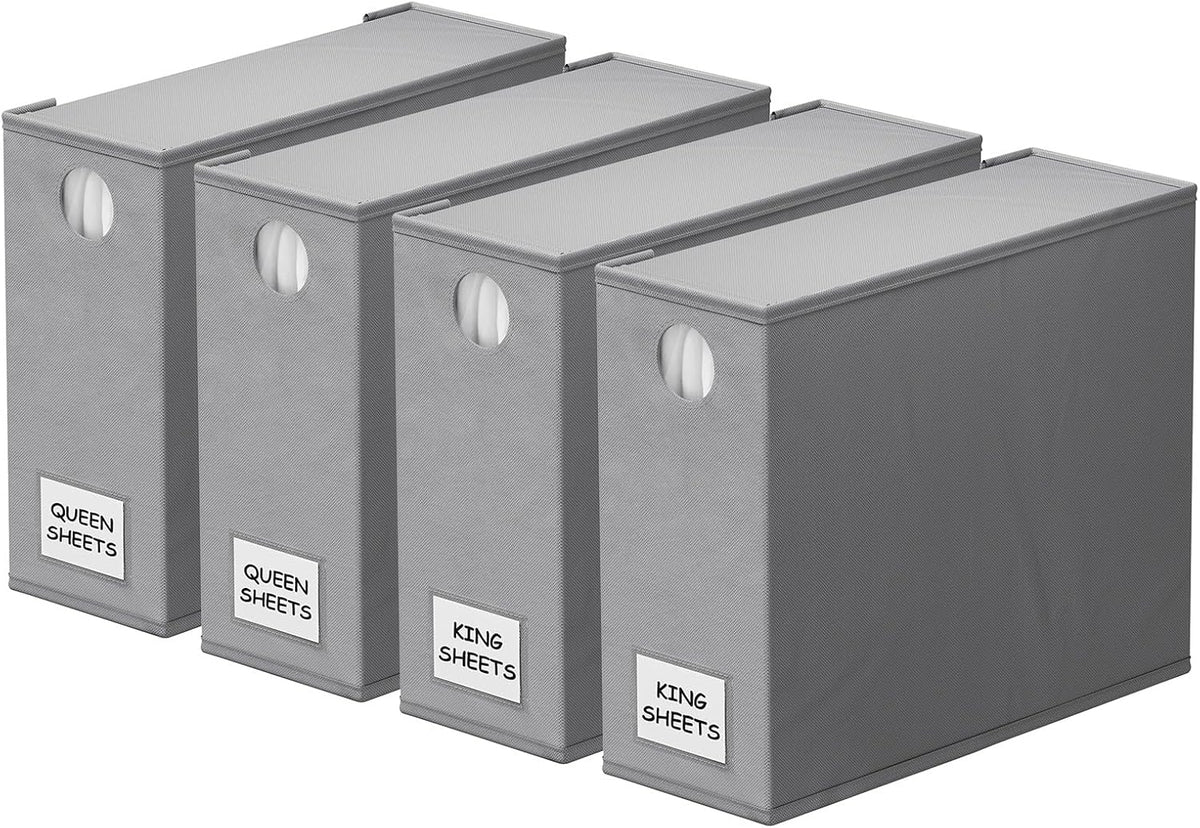 SpaceAid 4 Pack Bed Sheet Organizers and Storage, Foldable Organizer for