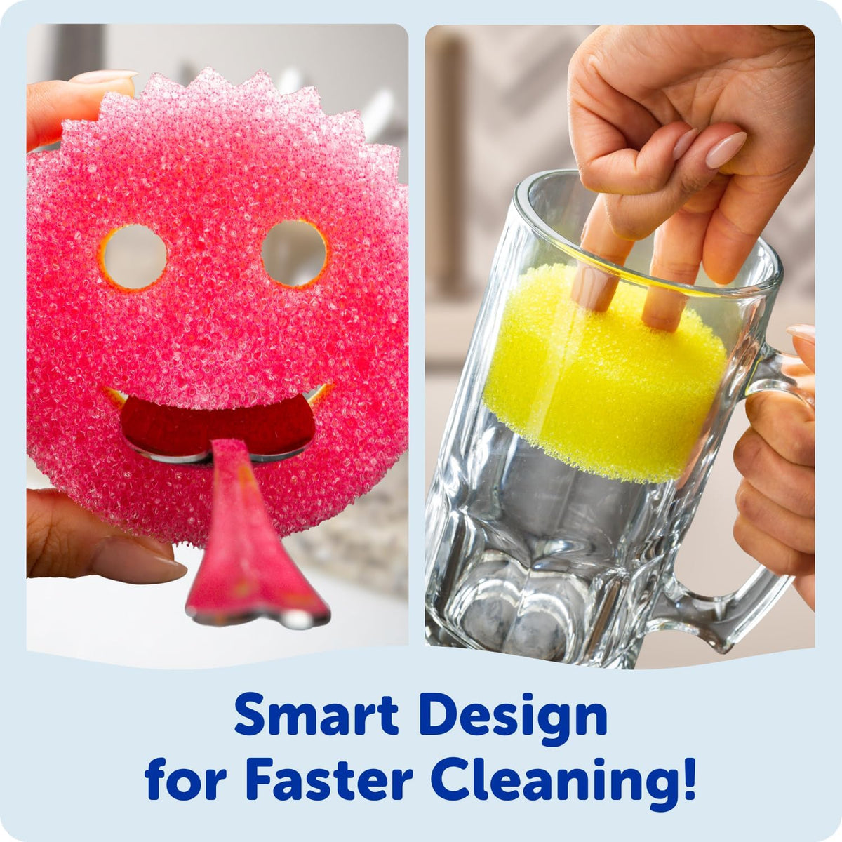 Scrub Daddy Scrub Mommy Sponges - Dish Scrubber + Non-Scratch Cleaning