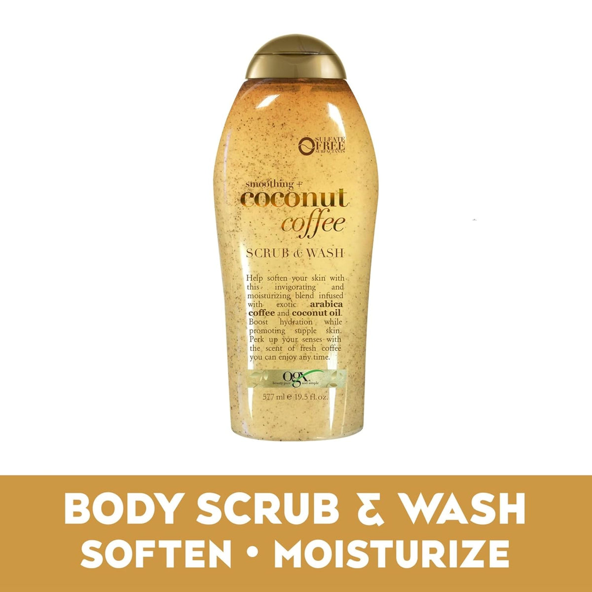 OGX Smoothing + Coconut Coffee Exfoliating Body Scrub with Arabica Coffee &