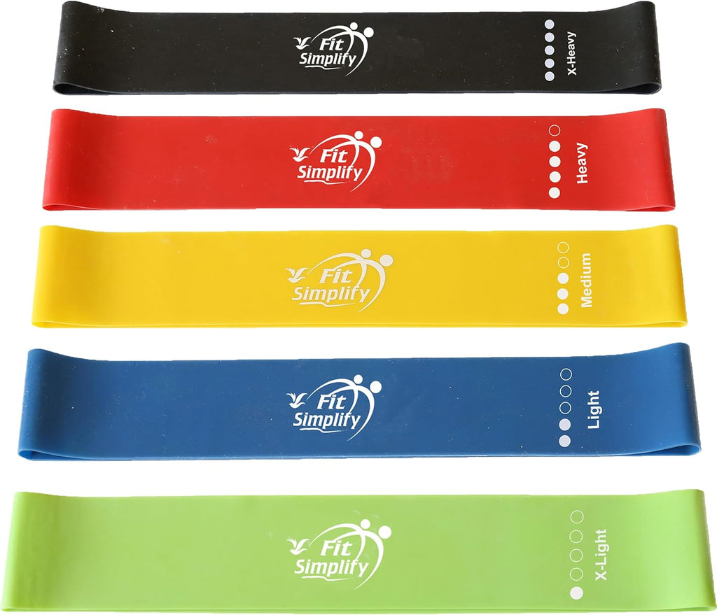 Fit Simplify Resistance Loop Exercise Bands with Instruction Guide and Carry