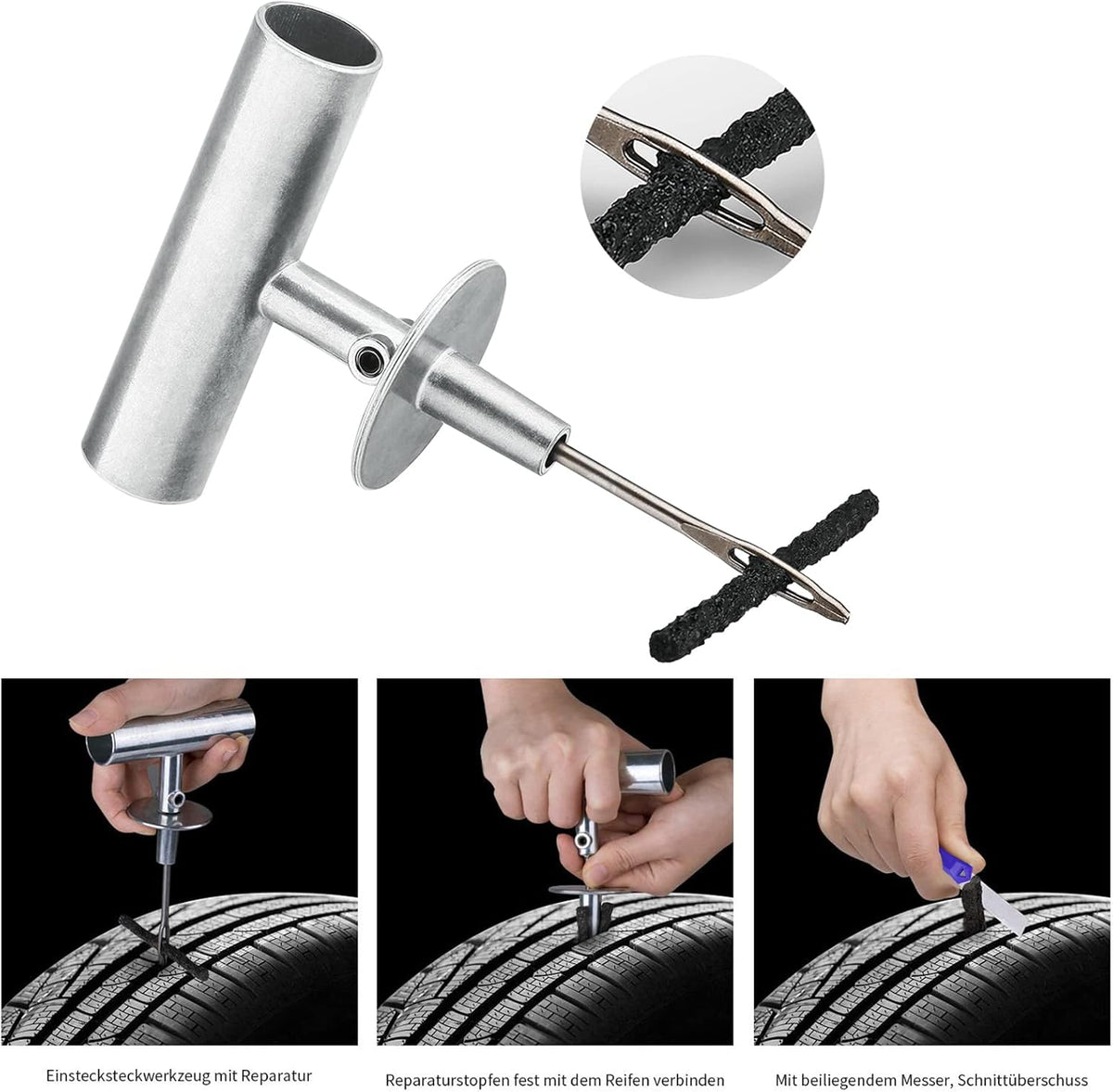 AUTOWN Tire Repair Kit - 68pcs Heavy Duty Tire Plug Kit, Universal Tire