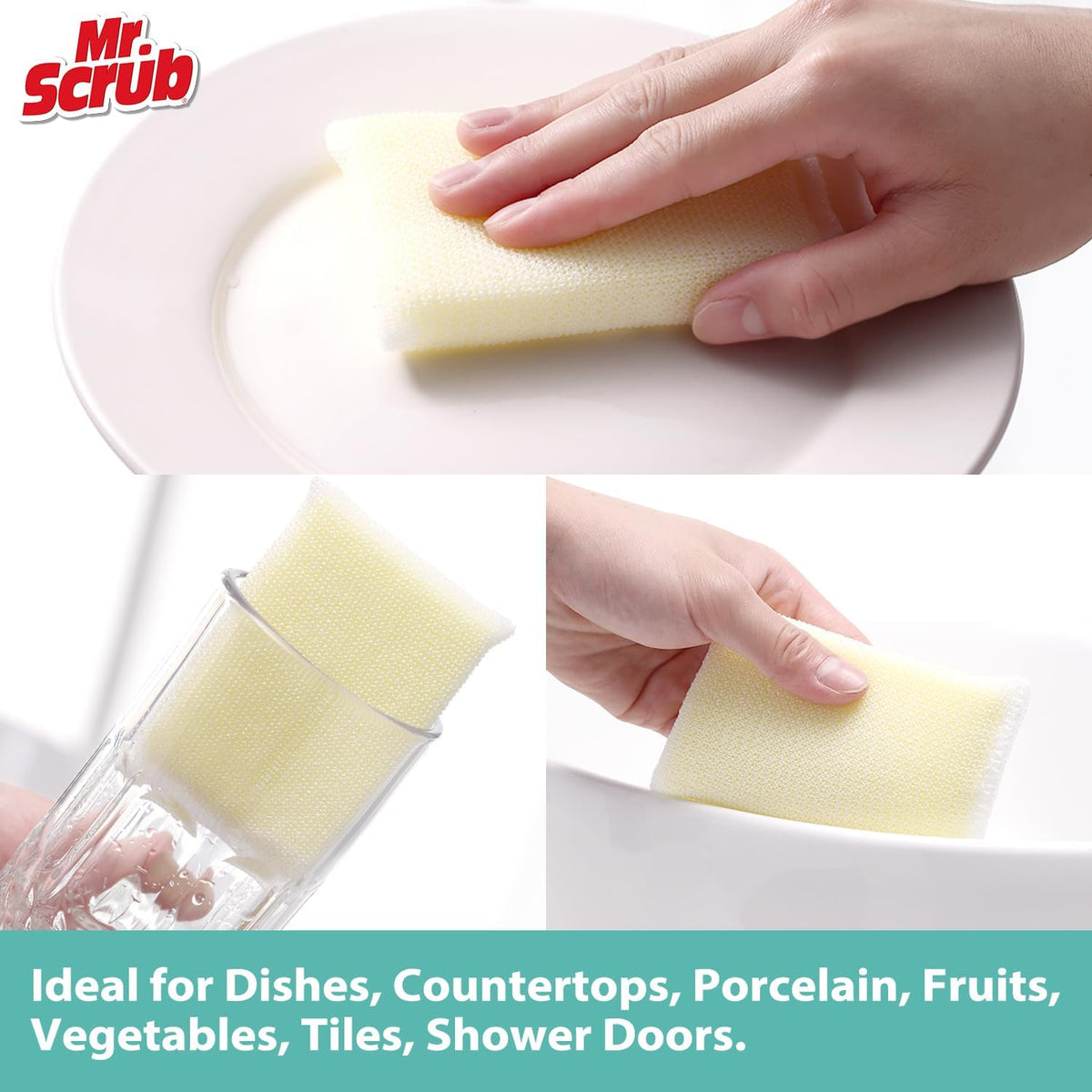 Mr. Scrub All-Purpose Sponges, Non Scratch, for Washing and Cleaning Dishes
