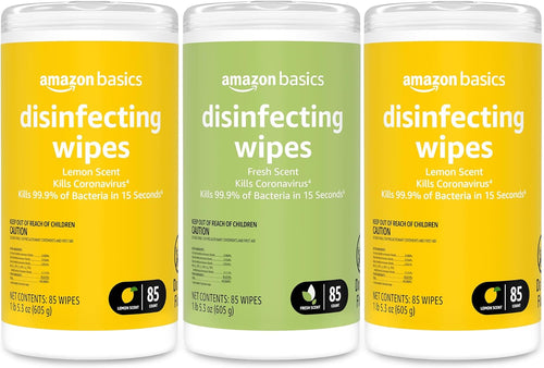 Amazon Basics Disinfecting Wipes, Lemon & Fresh Scent