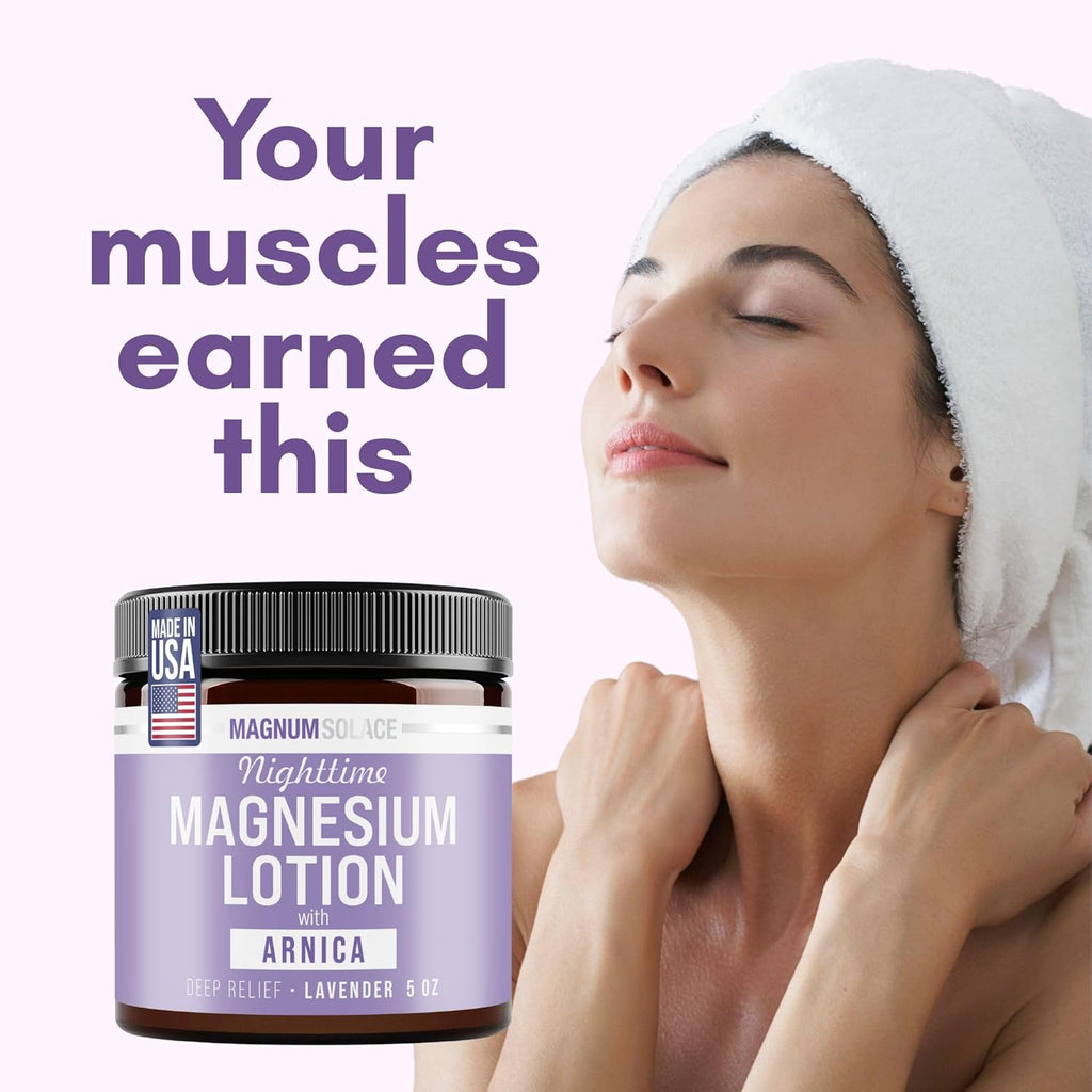 Magnum Solace Nighttime Magnesium Lotion with Arnica ‰ÛÒ Highly Concentrated