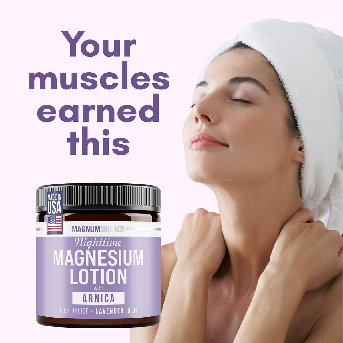 Magnum Solace Nighttime Magnesium Lotion with Arnica ‰ÛÒ Highly Concentrated