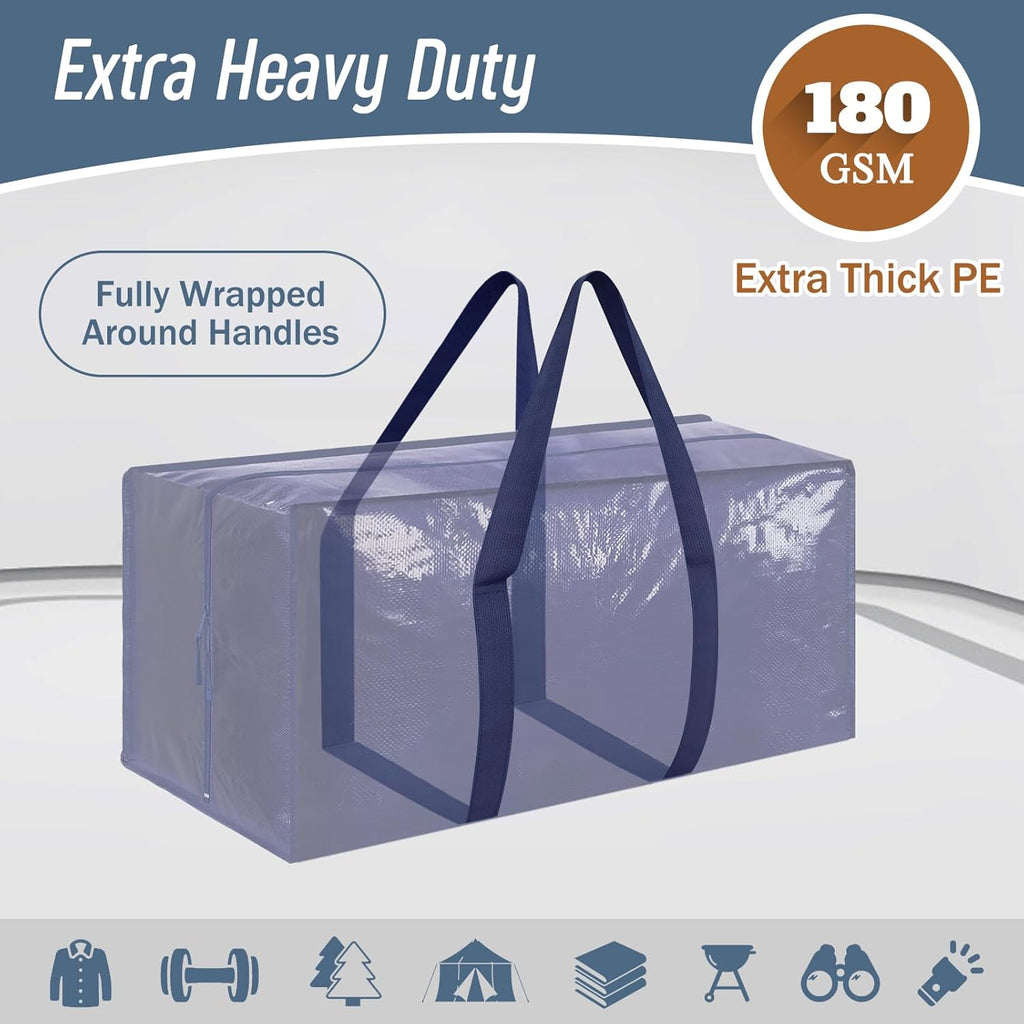 6 Pack Extra Heavy Duty Large Moving Bags with Strong Zipper & Comfortable
