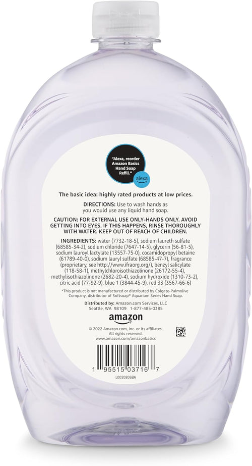 Amazon Basics Gentle & Mild Clear Liquid Hand Soap Refill, Triclosan-Free