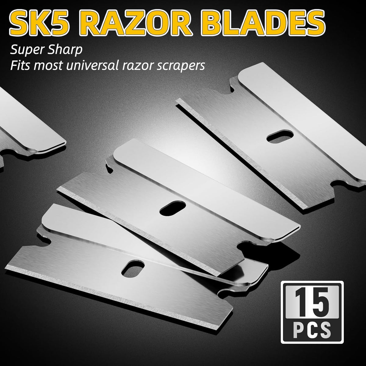 DIYSELF 1 Pack Razor Blade Scraper with 15 Extra Blades, Scraper Tool for