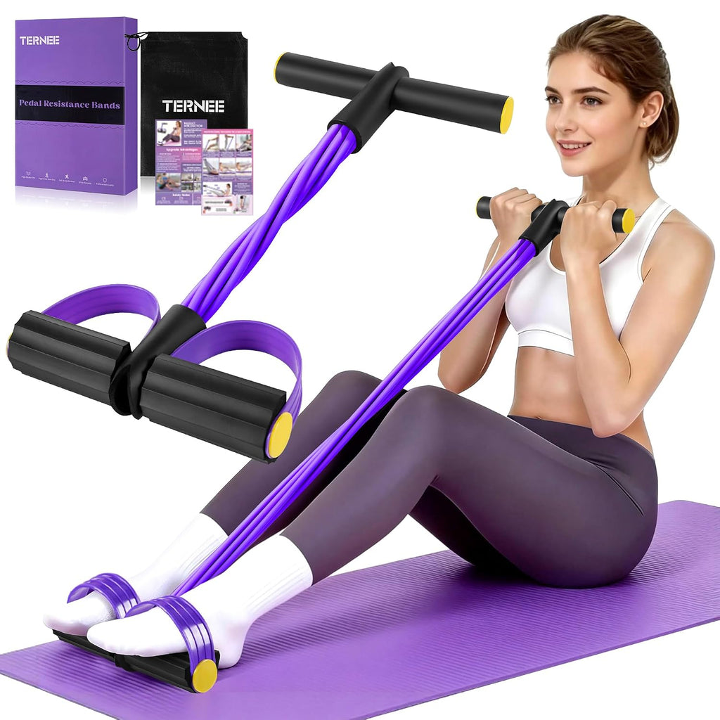 Pedal Resistance Band with Handle， Foot Pedal Resistance Band for