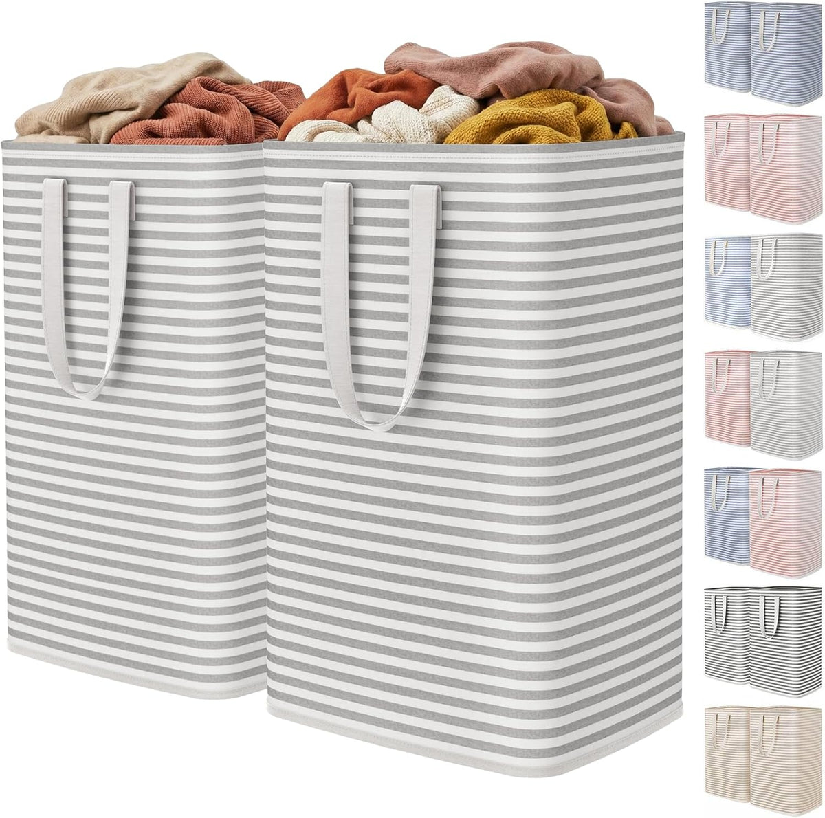 Lifewit 2 Pack Laundry Basket 80L Each, Collapsible Clothes Hamper with