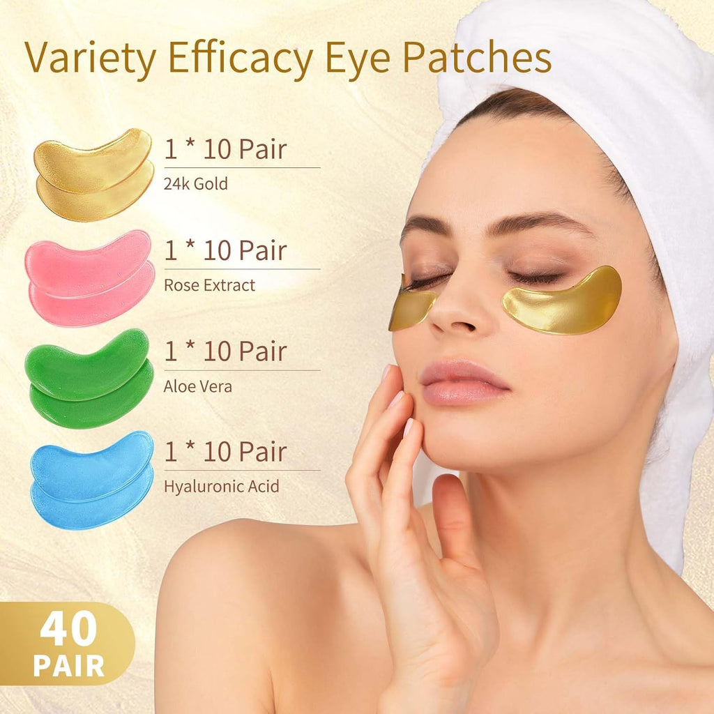 Under Eye Patches, 40 Pairs Eye Mask for Dark Circles, Puffy Eyes, Undereye