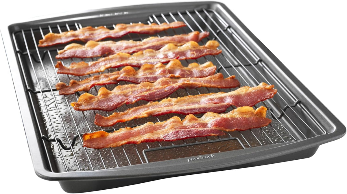 GoodCook 15‰۝ x 10.5‰۝ Nonstick Carbon Steel Baking Pan & Raised Wire Rack