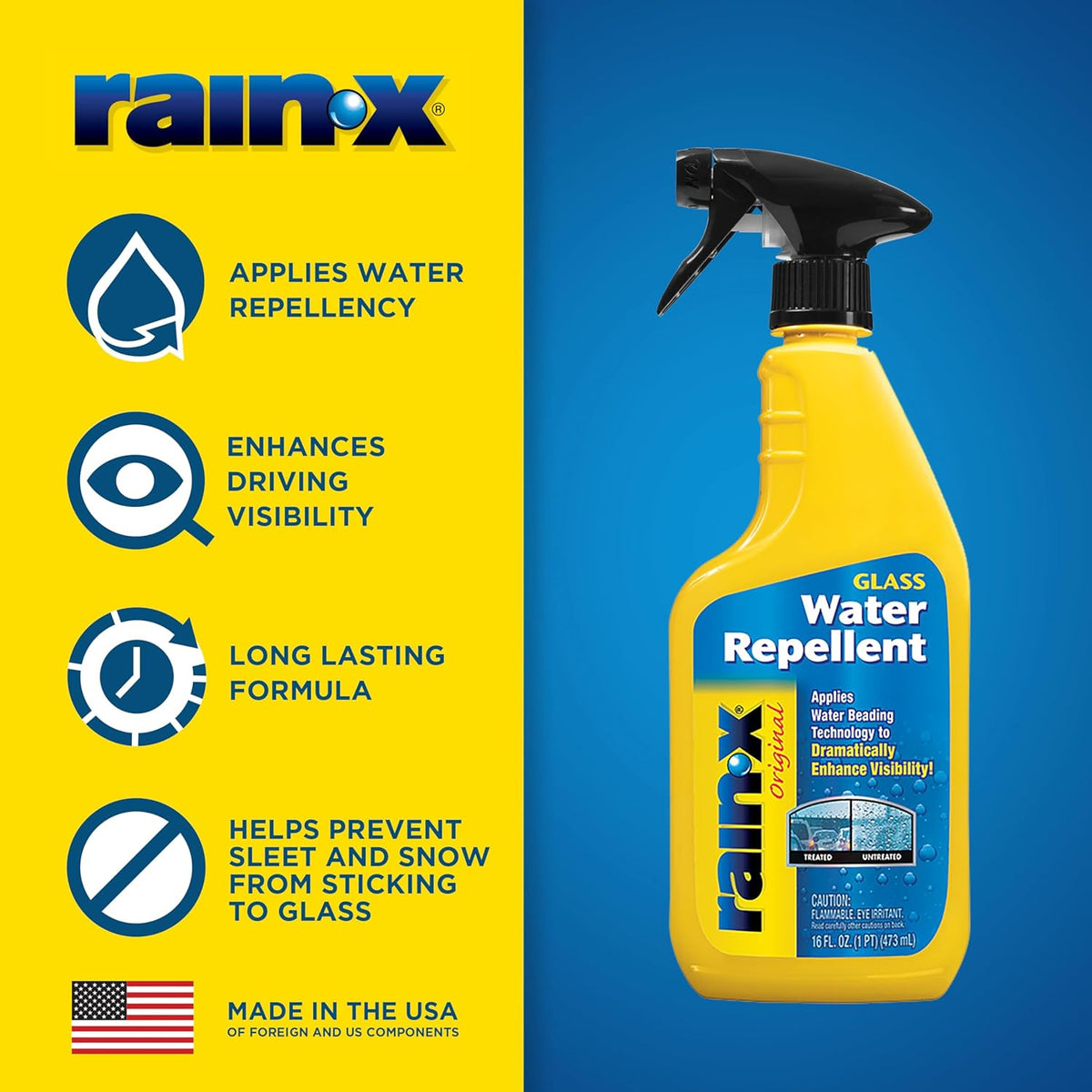 Rain-X 800002250 Glass Treatment Trigger, 16 Fl Oz - Exterior Glass Treatment
