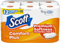 Scott ComfortPlus Toilet Paper, 12 Triple Rolls, 231 Sheets per Roll