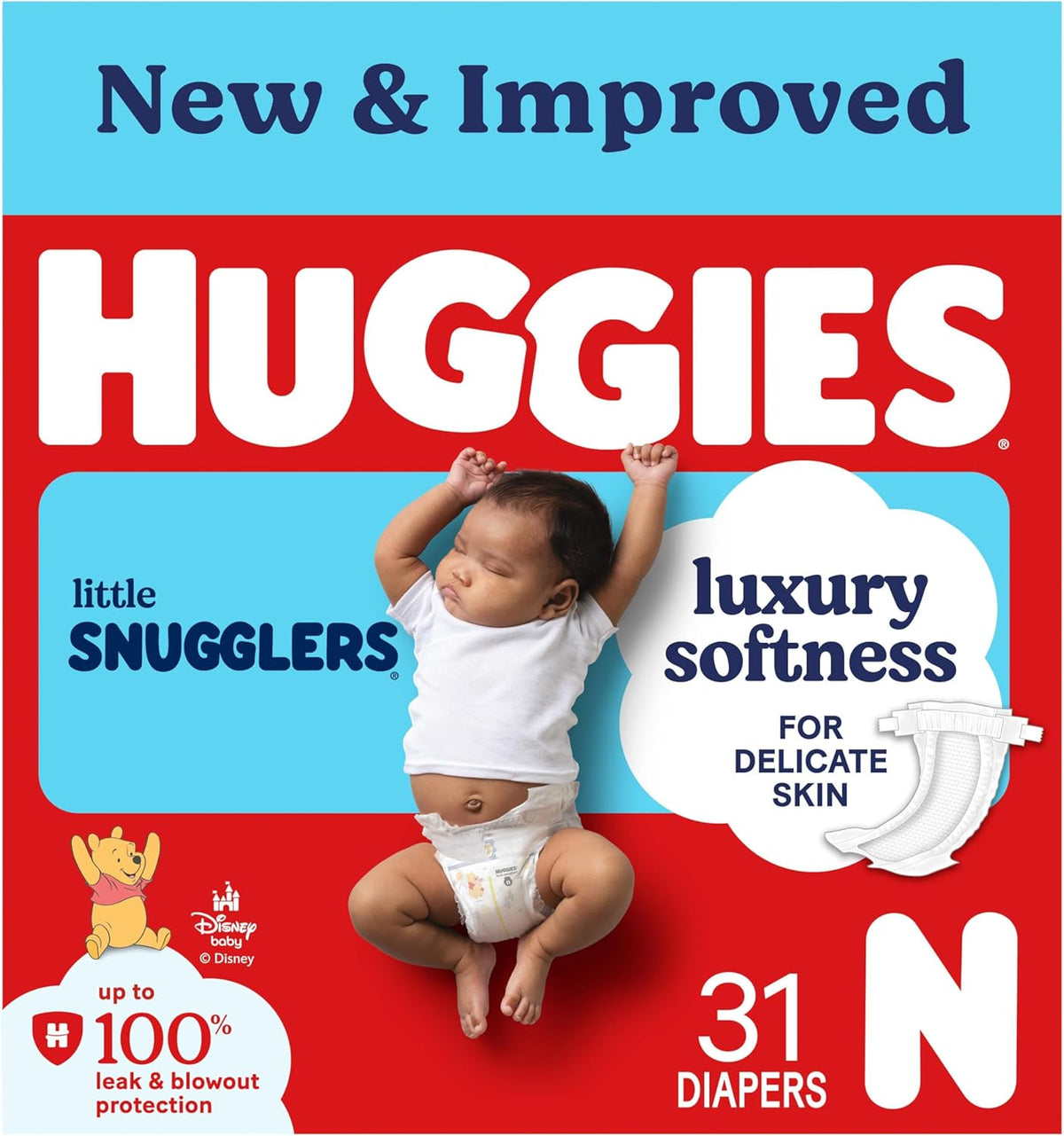 Huggies Size Newborn Diapers, Little Snugglers Baby Diapers, Size Newborn (up