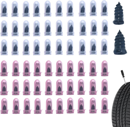 60 PCS Tire Repair Rubber Nail, Vacuum Tire Repair Kits Spiral Rubber Screws