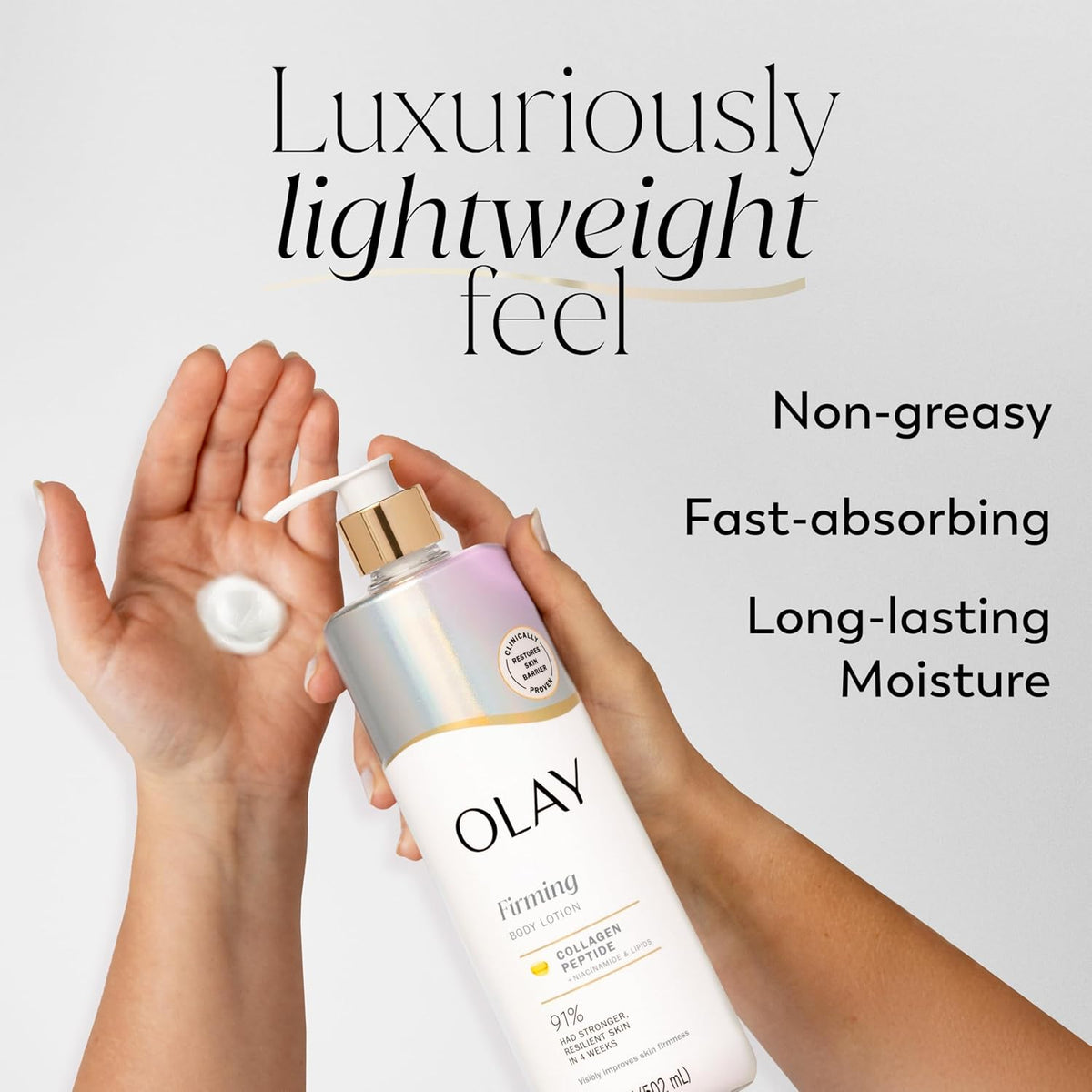 Olay Body Lotion for Women, Firming with Collagen Peptides Serum, Visibly