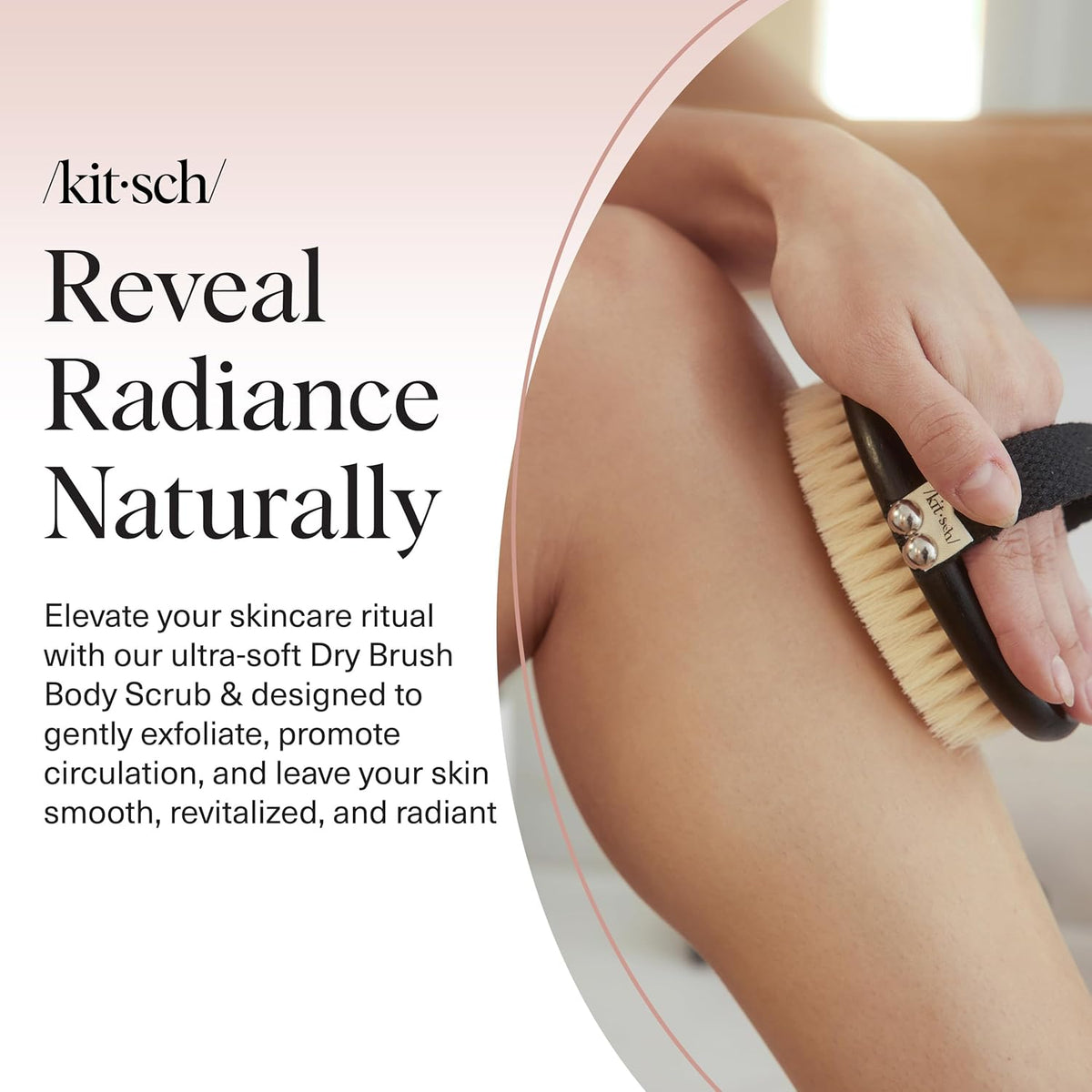 Kitsch Dry Brushing Body Brush for Lymphatic Drainage- Soft Bristles Shower