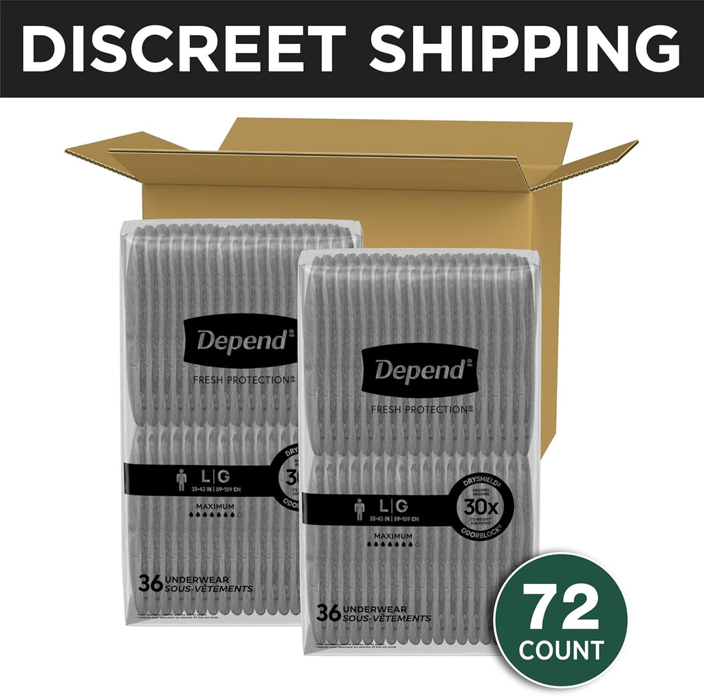 Depend Fresh Protection Adult Diapers, Incontinence Underwear for Men