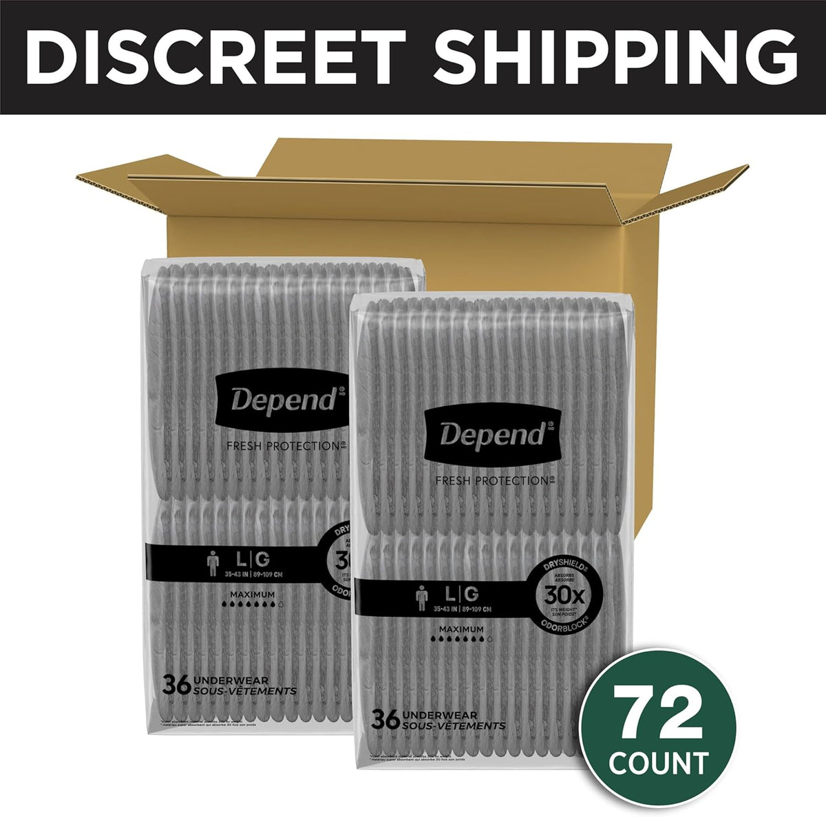 Depend Fresh Protection Adult Diapers, Incontinence Underwear for Men