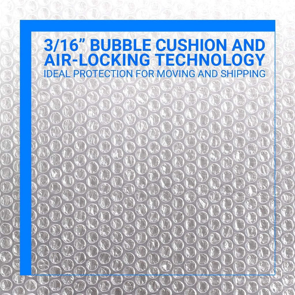 Bubble Cushioning Wrap Rolls, 3/16" x 12" x 72' ft Total 2 Rolls of 36 Feet