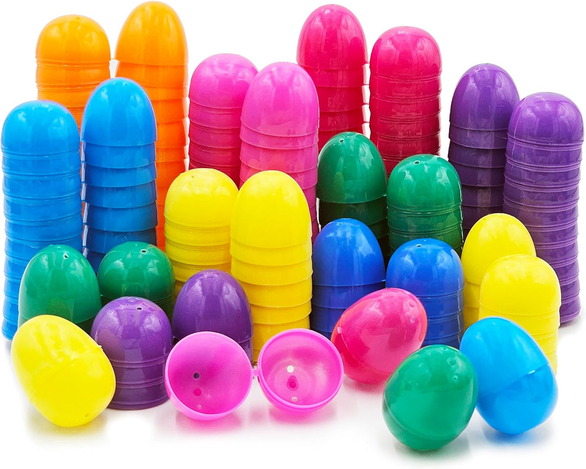 The Dreidel Company Fillable Easter Eggs 50-Pack with Hinge Bulk Colorful